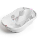 OKBABY Onda Evolution - Ergonomisch ontworpen babybadje met antislipzitje voor baby's van 0-12 maanden - wit