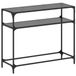 vidaXL Wandtafel met zwart glazen blad 98x35x81 cm staal