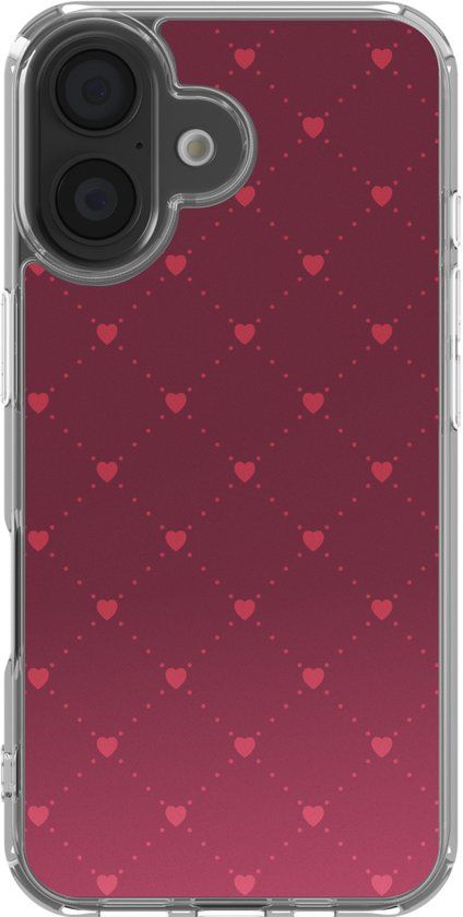 imoshion Hoesje - Geschikt voor Apple iPhone 16 - Design hoesje - Crush Check Coral Dust