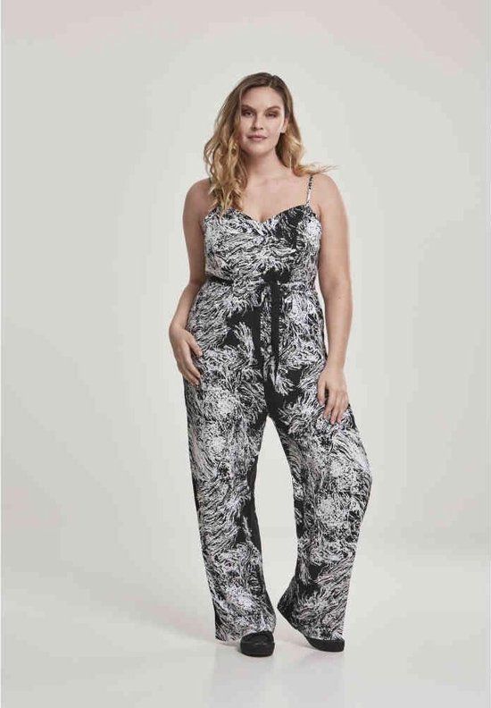 Urban Classics Jumpsuit - Zwart/Wit - XL - Dames