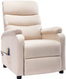 vidaXL Massagestoel stof crèmekleurig
