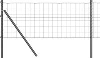 vidaXL Euro-hek met grondbevestiging 25 x 0,6 m PVC-coated staal grijs