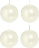 Trend Candles Bolkaars glad - 4x - parelmoer - 8 cm - 25 branduren