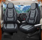 Bremer Sitzbezüge Chausson Premium Camper stoelhoezen Zwart/Grijs (2 losse stoelen)