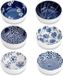 Set van keramische neusjes - 6 stuks - Blauw/wit - Keramiek - 7,5 cm