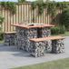 Maison Exclusive - Table de jardin en gabions, 100x102x72 cm, bois douglas massif
