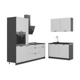 Vicco Keuken Fame-Line, Wit Landhuis/Antraciet, 220 x 120 cm zonder werkblad