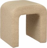 Bouclé Poef Jira Beige - Design - Beige - Polyester - 43x35x41 cm