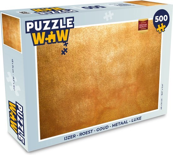 MuchoWow Puzzel IJzer - Roest print - Goud - Metaal - Luxe - Legpuzzel - Puzzel 500 stukjes - Sinterklaas cadeautjes - Sinterklaas voor grote kinderen