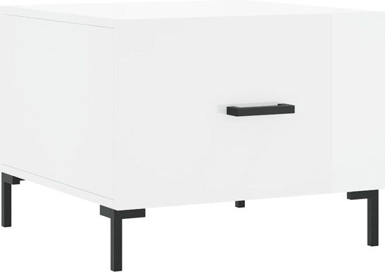 vidaXL Salontafel 50x50x40 cm Bewerkt Hout Hoogglans Wit