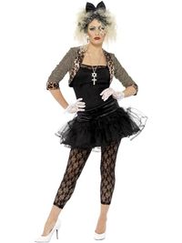 80s Smiffys Kostuum - 80s Wild Child - Zwart - XXL