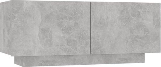 vidaXL Nachtkastje - 100x35x40 cm - Bewerkt Hout - Betongrijs