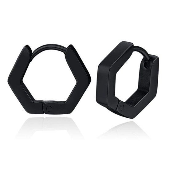 LGT JWLS Lookinggoodtoday Heren Oorbellen LGT JWLS - Hexagon Zwart