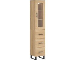 vidaXL - Hoge kast - 34,5x34x180 cm - bewerkt hout - sonoma eikenkleurig