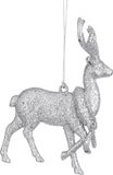 Merkloos / Sans marque Edelman Bv 1x Zilveren rendier kersthangers kunststof 12 cm