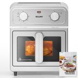 Rouny Four Air Fryer 6,5L, Corps tout en métal avec panier, cuve et grille en acier inoxydable, surface de cuisson sans revêtement, fenêtre de visualisation, cuisson sans retournement, commande par bouton classique, Blaze S