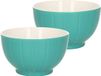 Excellent Houseware Bols à soupe/bols de service - 2x - Venice - céramique - D14 x H8 cm - vert jade