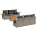 VidaXL Loungeset 7-delig met kussens, poly rotan, grijs