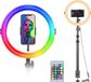 VIJIM K10 RGB Lampe à anneau de bureau avec trépied extensible et pince de table