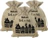 Folat Bv Mini Sinterklaas jute cadeauzak Welkom Sint en Piet - Pakket van 3x stuks - Strooizak met koord - 18 x 25 cm