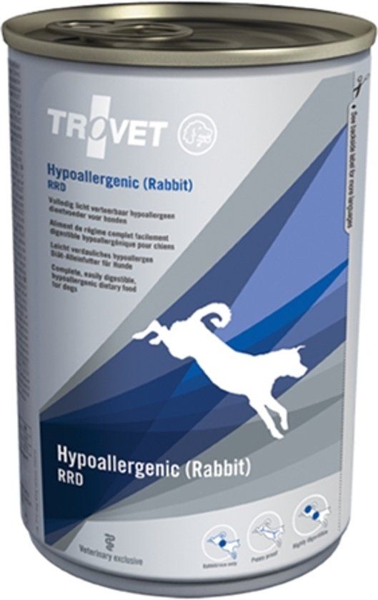 TROVET Hypoallergenic RRD (Rabbit) Hond - 6 x 400 gr blikken