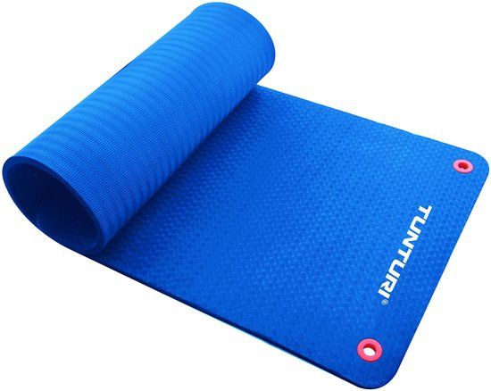 Tunturi Pro Fitnessmat - 140 x 60 cm - Blauw - Incl. gratis fitness app