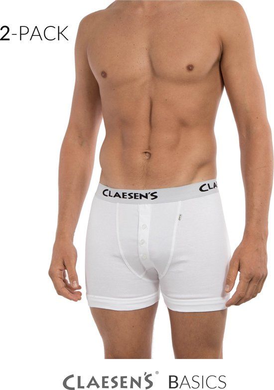 Claesen's Boxershorts Wit Rib 2-Pack
