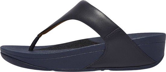 FitFlop Lulu Leather Toepost Teenslippers Dames - Donkerblauw - Maat 41