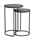 Light & Living Bijzettafel Talca - Antiek Lood Edge - Ø40+Ø35 - Luxe