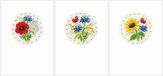 Vervaco - Wenskaart kit - Veldbloemen set van 3