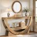 Tribesigns Table console industrielle style ferme 160cm avec étagères ouvertes