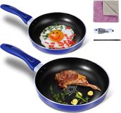 Merkloos Aluminium Pannenset, 2-delig, Inductie, Koekenpan 20/26 cm, Blauw