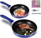 Merkloos Aluminium Pannenset, 2-delig, Inductie, Koekenpan 20/26 cm, Blauw