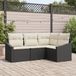 vidaXL Banc de jardin 4 pcs Polyrotin noir et blanc