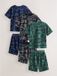 Next - Jongens - Set van 3 korte pyjama's (3-16 jaar) - Blauw/Grijs/Groen Camouflage