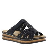 Rieker Dames Blauw Donker Slippers & Muiltjes Maat 38