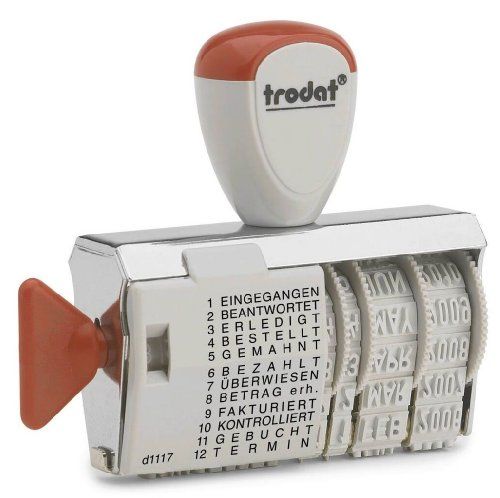 Trodat Classic 1117 Tekst datumstempel Zwart 8 x 7 cm