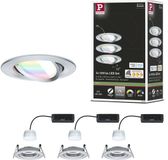 Paulmann LED-inbouwlamp Nova Coin rond 84 mm 50° RGBW+ 3x6W 3x500lm 230V Alu gedraaid Aluminium