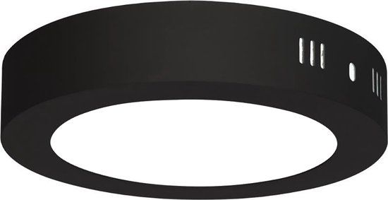 BES LED LED Downlight - 12W - 6400K - Black - Surface Mount - Round - Aluminum - Ø170mm