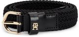 Tommy Hilfiger Riem Essential TH Monogram Braided Elastic zwart
