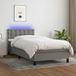 Maison Exclusive - Boxspringbed met matras en LED-verlichting, donkergrijs, 80 x 200 cm, textiel