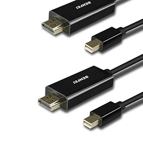 BENFEI Mini DisplayPort naar HDMI kabel 2 pak, Mini DP naar HDMI kabel van 1,8 meter (compatibel met Thunderbolt) met MacBook Air/Pro, Surface Pro/Dock, monitor, projector