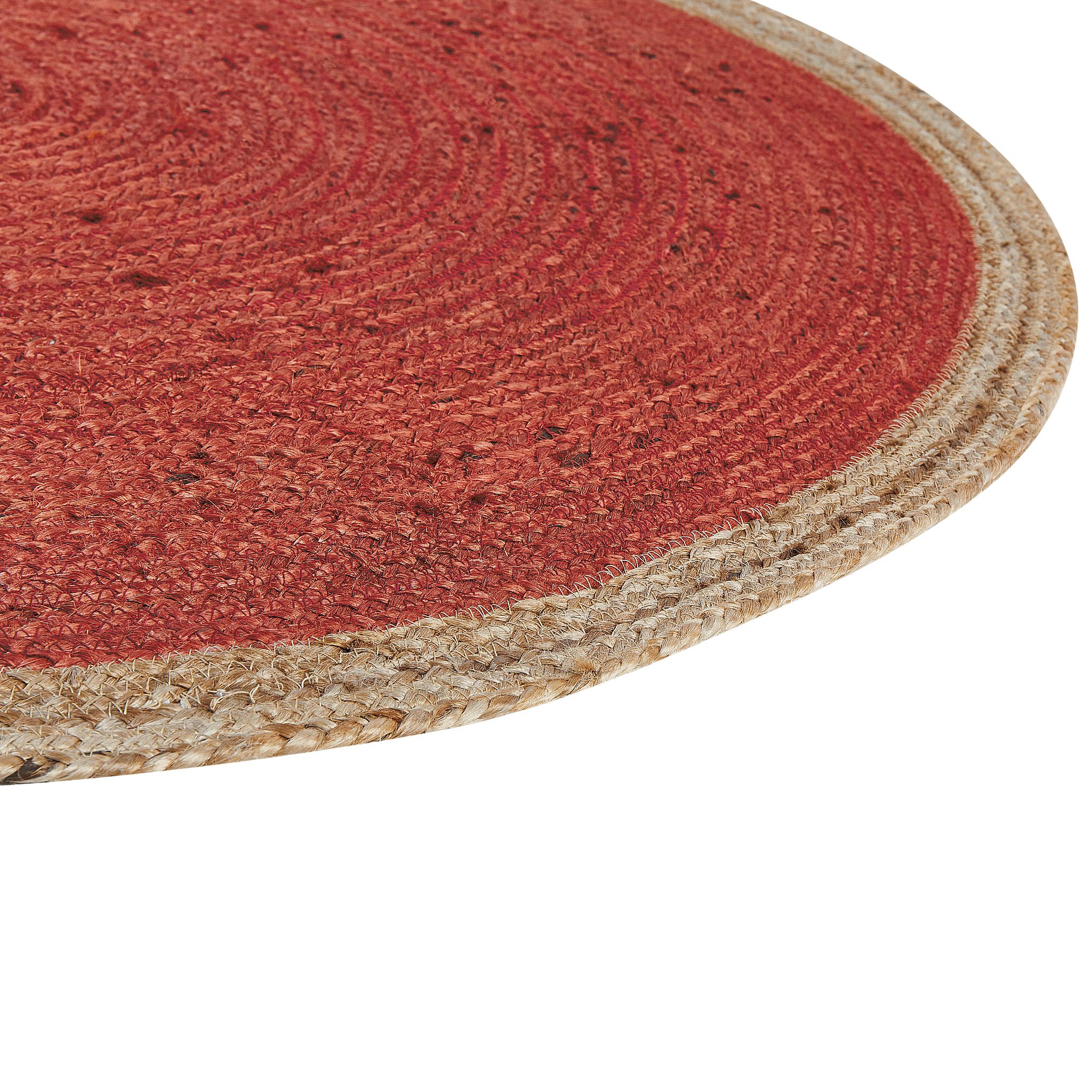 BELIANI Beliani MENEMEN  - Vloerkleed - Rood - 120 x 120 cm - Jute