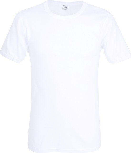 Ceceba heren T-shirt fijnrib regular fit O-hals wit