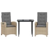 vidaXL 5-delige Tuinset met Kussens, Poly Rattan, Gemengd Beige