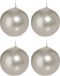Trend Candles Bougeoir lisse - 4x - argent - 8 cm - 25 heures de combustion - bougies rondes