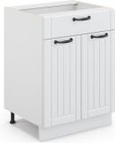 Vicco Fame-Line Keukenonderkast – 60 cm met lade, WB Marmer Wit Landhuis