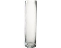 J-Line Vaas Cylinder - Glas - Transparant - Medium - 40 cm Hoog