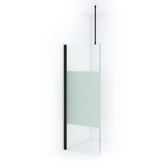 Maxaro Inloopdouche Diamond 80cm 8mm Helder Veiligheidsglas Mat Zwart