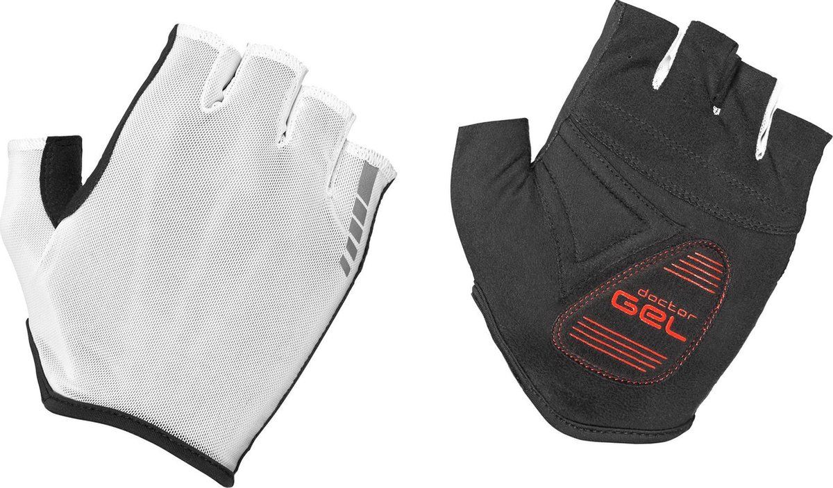 GripGrab Solara Lightweight Padded Tan Through Half Finger Gloves - White